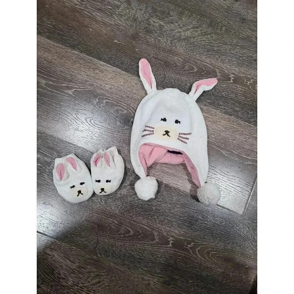 Baby gap bunny hat and mittens size 0-6 months #3